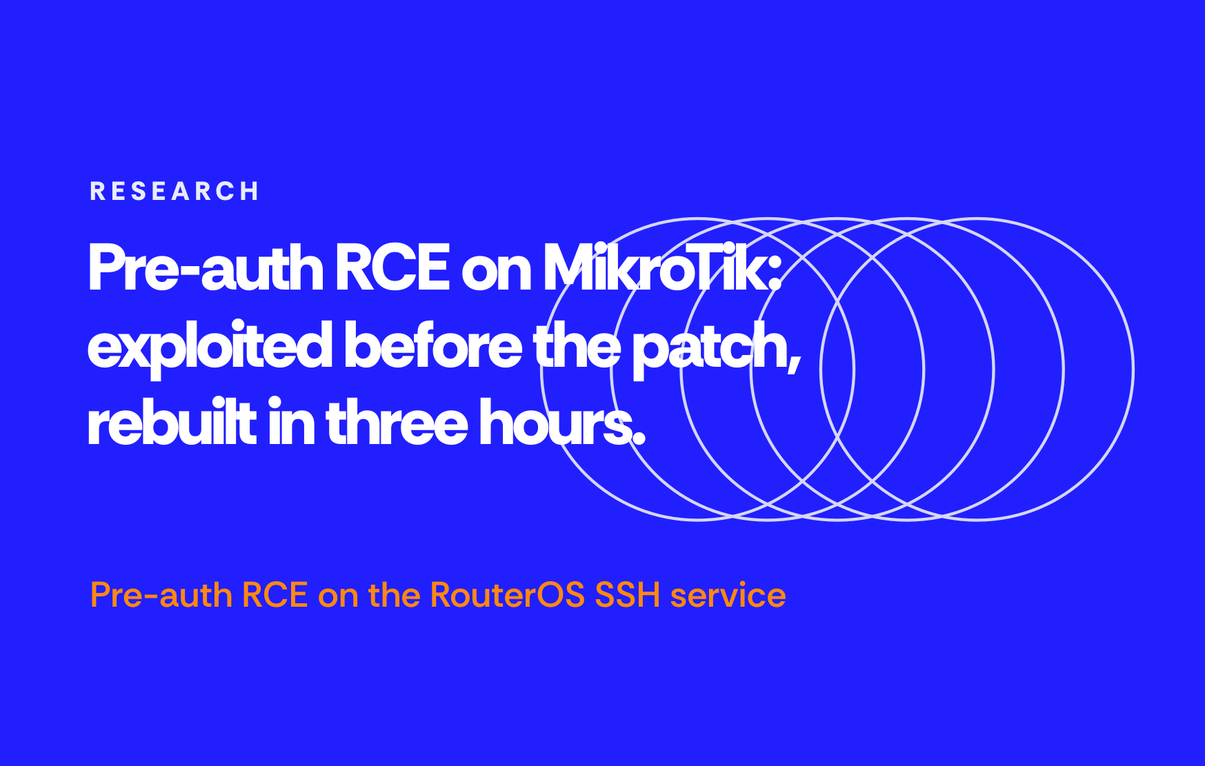 Pre-auth RCE on MikroTik: exploited before the patch, rebuilt in three hours