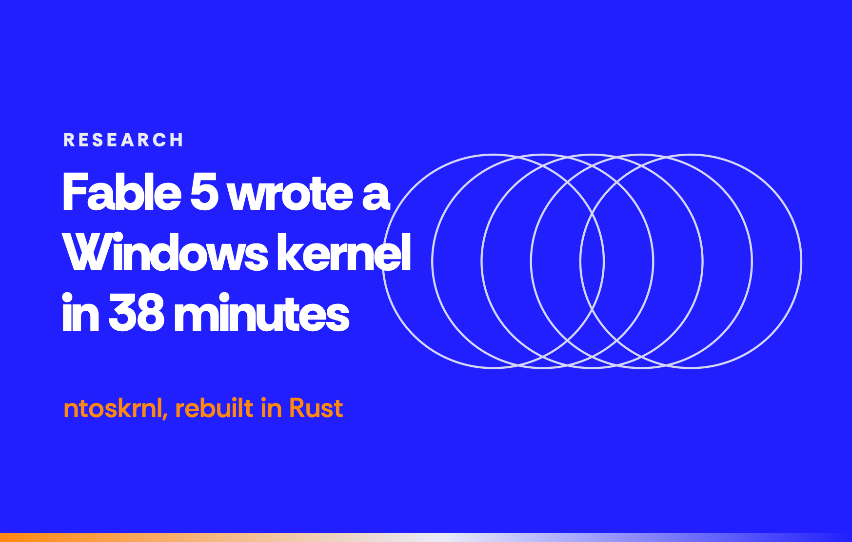 Fable 5 wrote a Windows kernel in 38 minutes