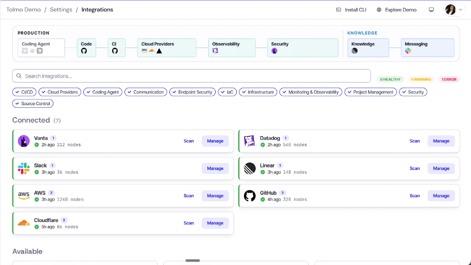 Connect your integrations in clicks